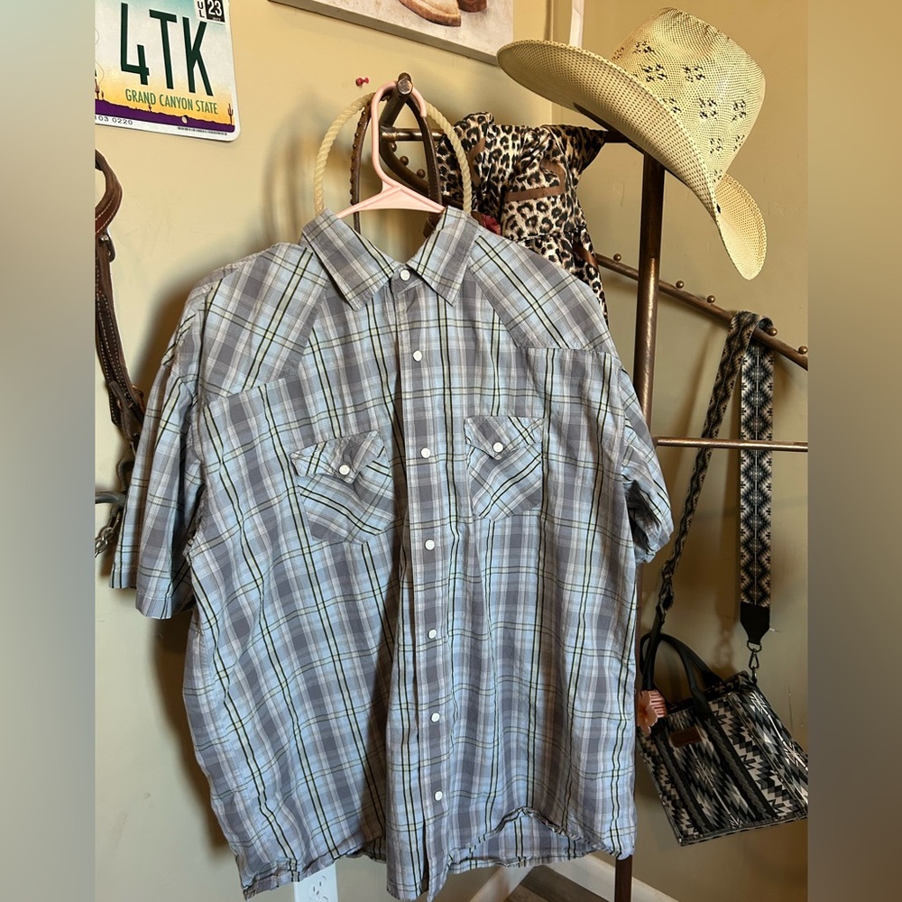 Plaid Men's Shirt - Gray